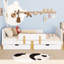 Lit plateforme avec tiroirs de rangement, structure de lit en bois massif avec garde-corps, petite tablette et crochets, aucun sommier nécessaire-670138828-670138818