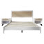 Lit plateforme en bois de taille grand avec 2 tables de chevet en blanc-129422886-129422887