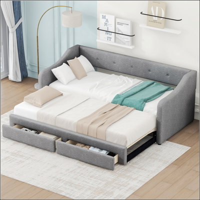 Upholstered Daybed With Two Drawers by Lark Manor
