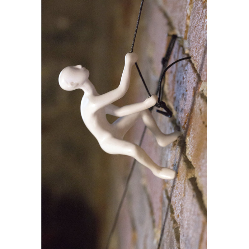 Billie-Jean Climbing Man Wall Art, White