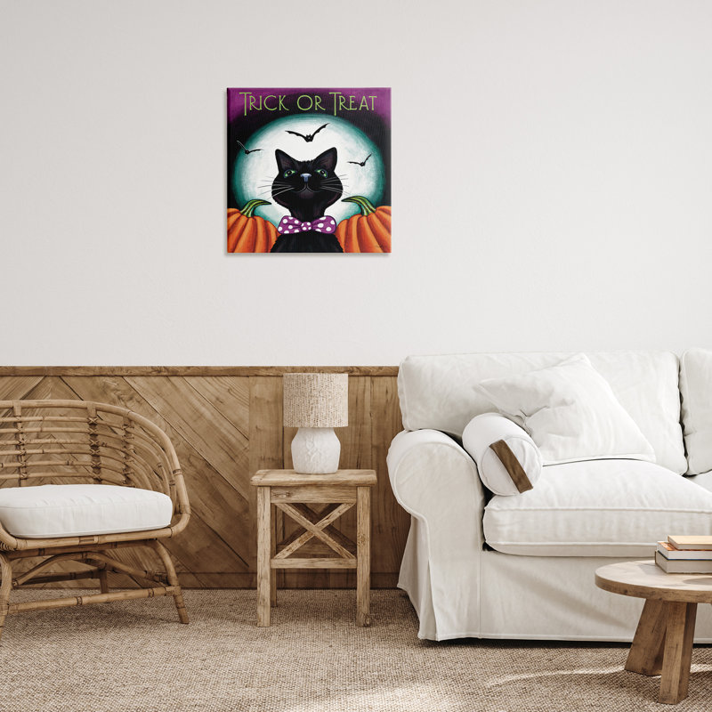 Toile «Trick Or Traate Cat», conception par Elizabeth Tyndall, H 24 po x l 24 po
