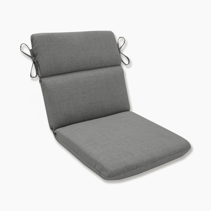 Coussin de chaise longue d'extérieur Renell, Gris uni texturé