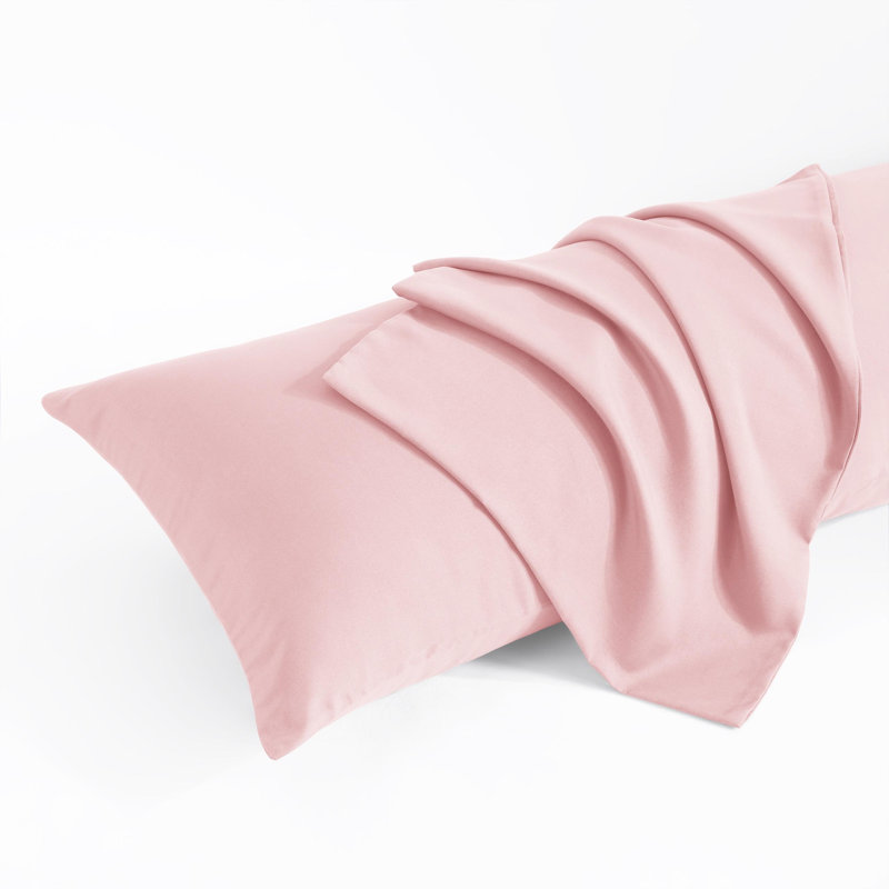 Body Pillow Cover, 1800 Brushed Microfiber Body Pillowcase with Envelope Closure - 20x54 Inches - NTBAY, Blush Pink