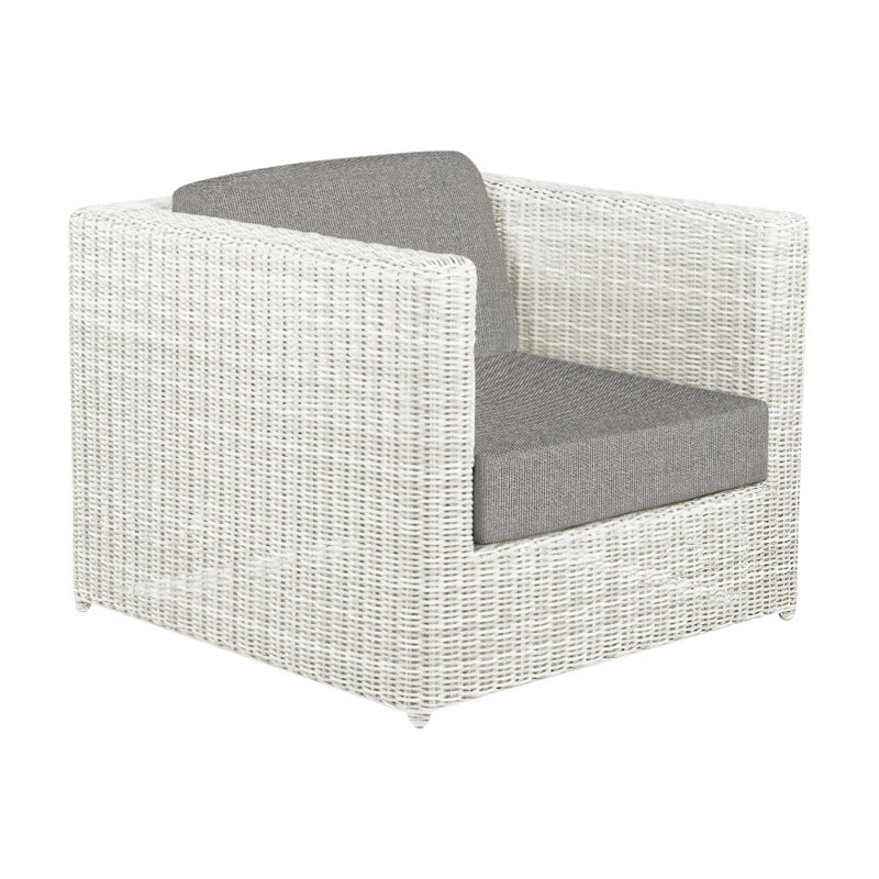 Sag Harbor Outdoor Lounge Chair, Sharkskin, Sag Harbor Classic White