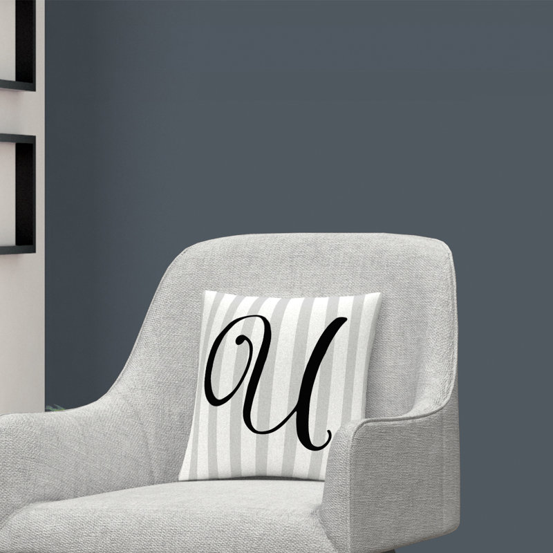 ABC Striped Throw Pillow, U
