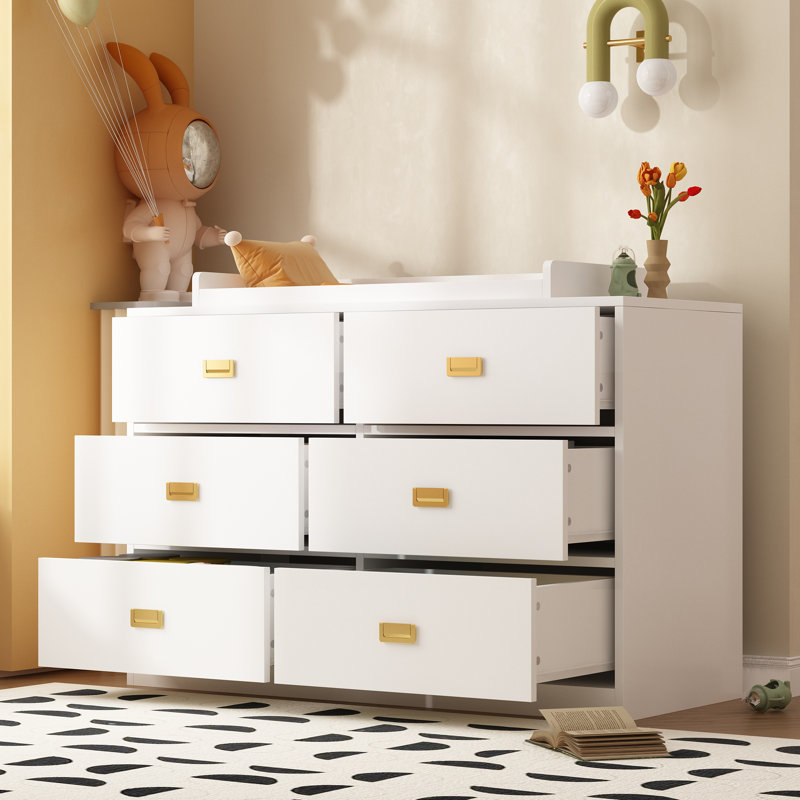 Commode à langer avec 6 tiroirs Baby, Blanc