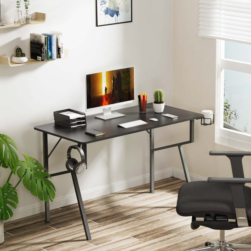 Metal Base Computer Desk, Black, 75cm H x 120cm W x 60cm D