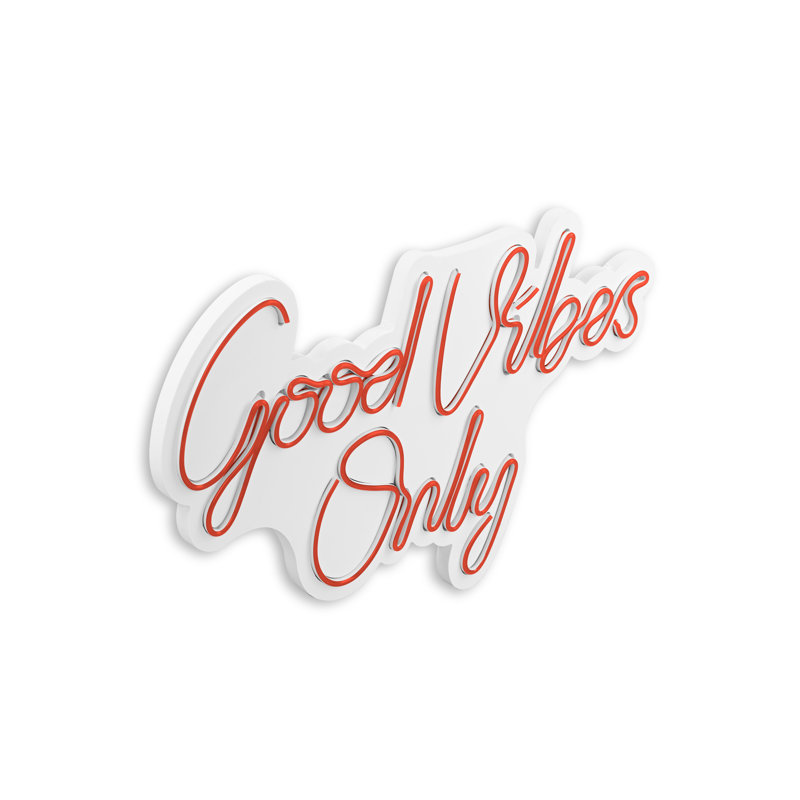 Jaquari 20'' Good Vibes Only LED Neon Sign, Red