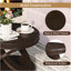 Table de bout ronde en bois rétro, table d'appoint avec base en X pour salle à manger ou salon en famille.  Espresso-124443262
