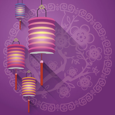 Chinese Paper Lanterns - Wrapped Canvas Print