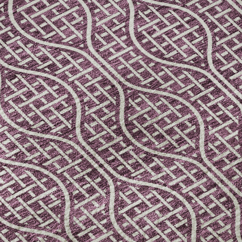 Premium Machine Washable Prisco Eggplant Rug, Rectangle 5' x 7'6"