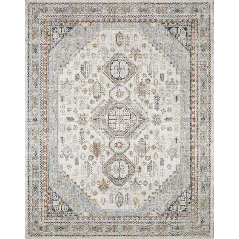 Kota Traditional Medallion Gray Area Rug, Gray, 2' x 2'11"