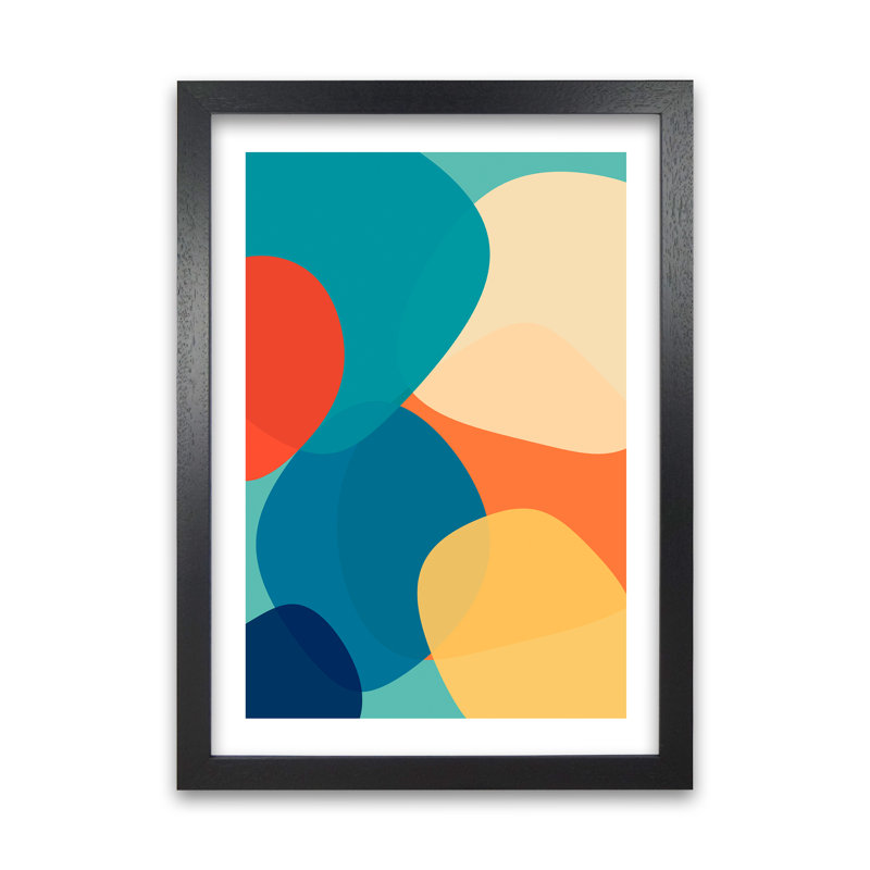 Abstract Multicolour Design Original - Print, Black Frame, 59cm H x 42cm W x 3cm D