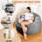 Gaint Bean Bag Chair For Adults, Bean Bag Couch With Luxurious Removable Velvet Cover & Sponge Filling, Oversized Floor Lazy Sofa For Bedroom, Living Room, Dorm-1084687966