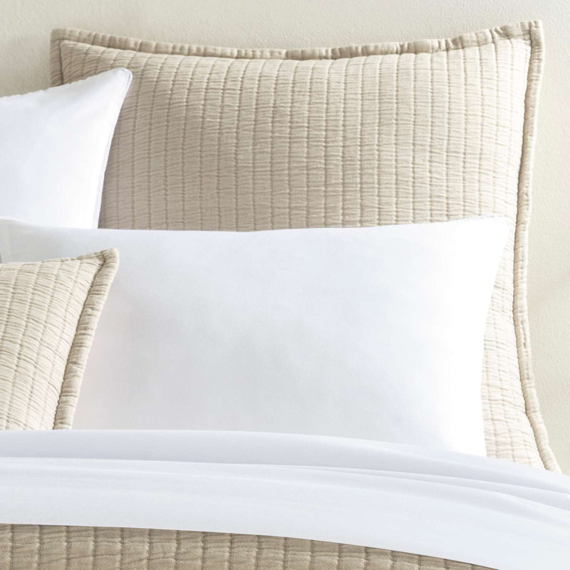 Lush Linen Puff Sham, King, Natural