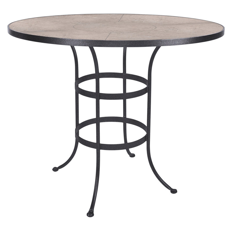 Outdoor Round Bar Table, Summit Gray, Graphite, 42" W x 42" L x 42.5" H