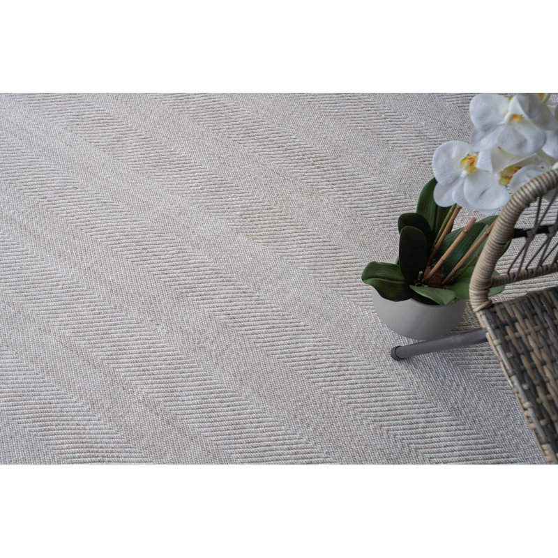 Bintan Geometric Area Rug in Beige, Rectangle 10' x 14'