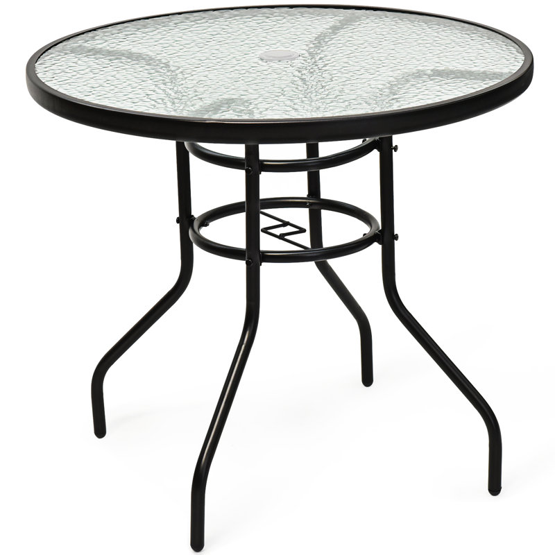 Ema-May Round Metal Outdoor Bistro Table , 80cm cm W 80cm cm D