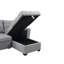 Canapé-lit modulaire en lin gris clair avec méridienne réversible 90,5 po Avery