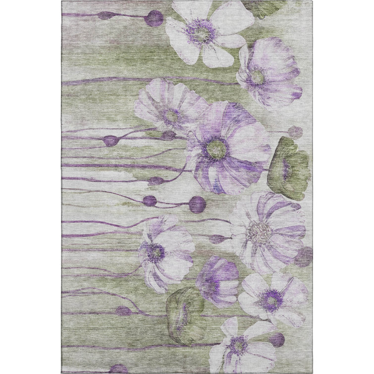 Premium Machine Washable Prisco Purple Rug