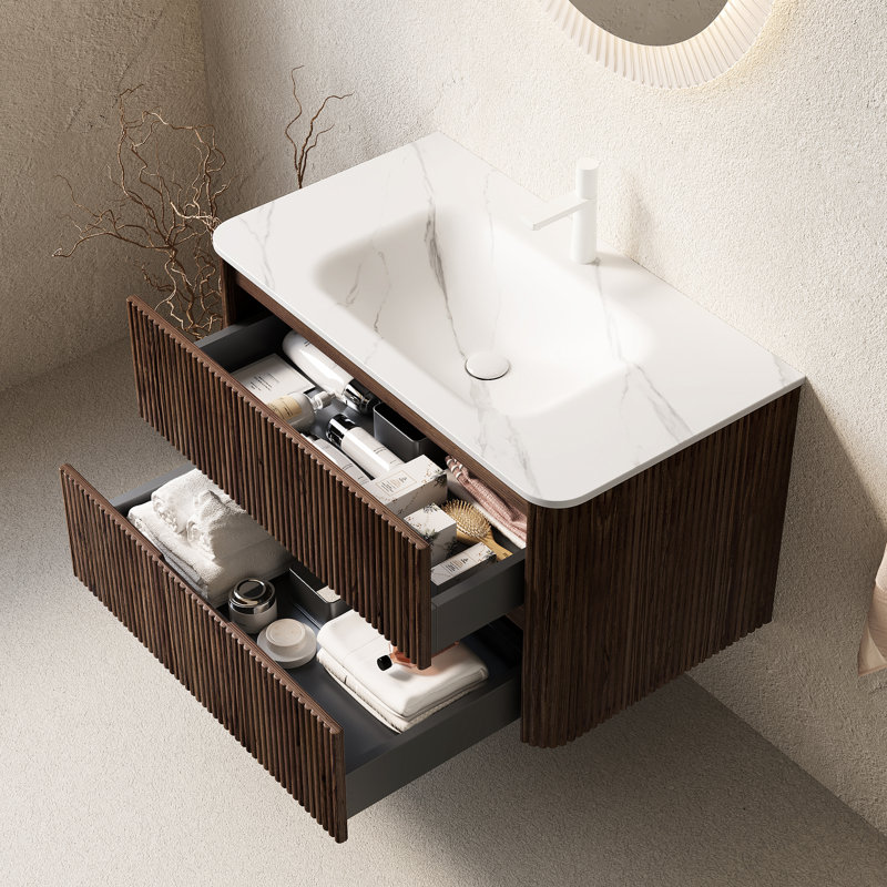 Single Bathroom Vanity with Stone Top