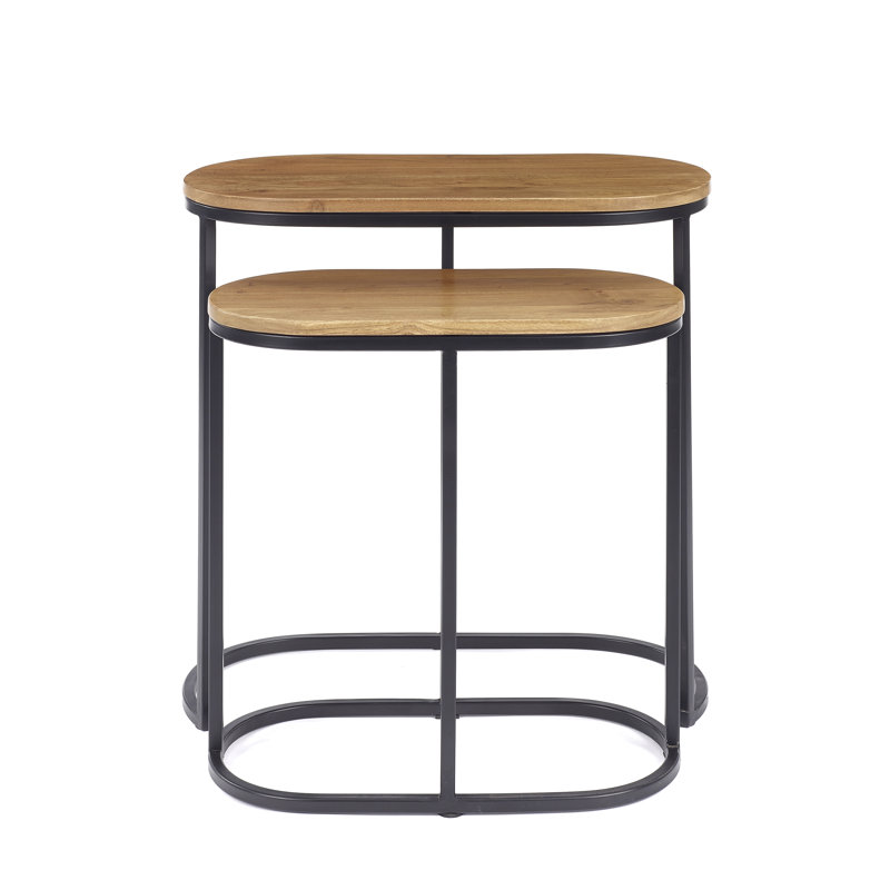 Ryleigh Frame Nesting Tables, Medium Brown