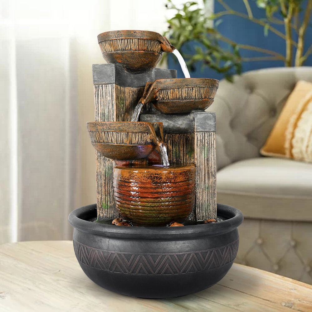 Bungalow Rose Resin Fountain with LED Light & Reviews | Wayfair