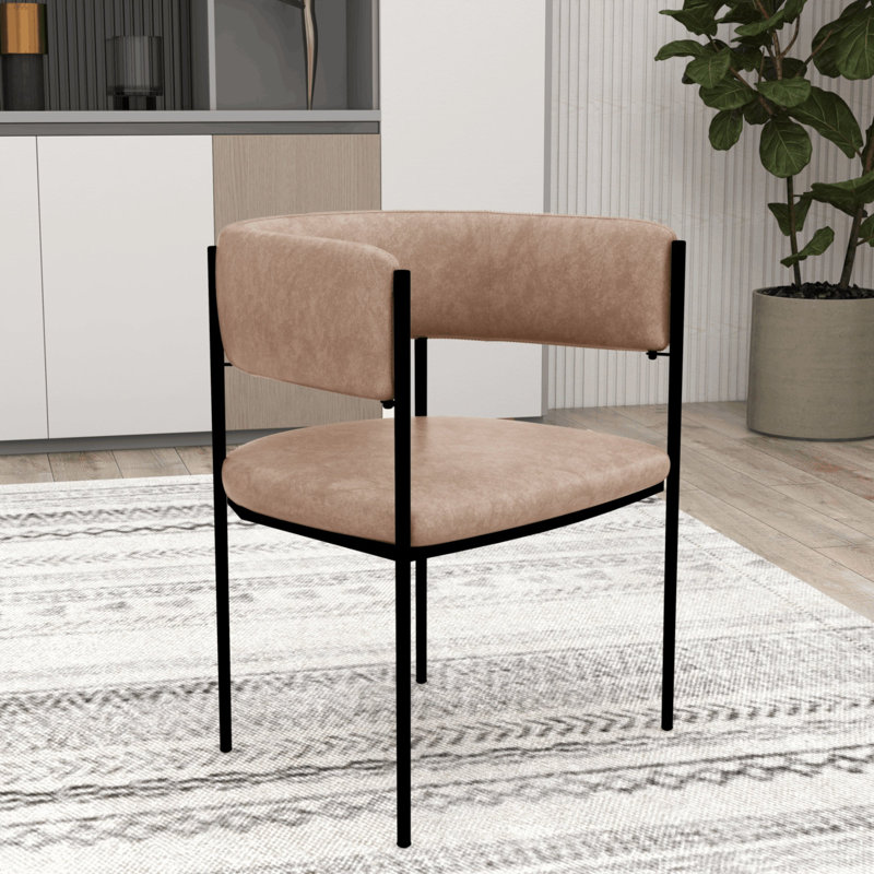 Mccolister Upholstered Dining Chair With Padded Seat And Open Back Design Powder-Coated Iron Frame Mccolister Collection, 2