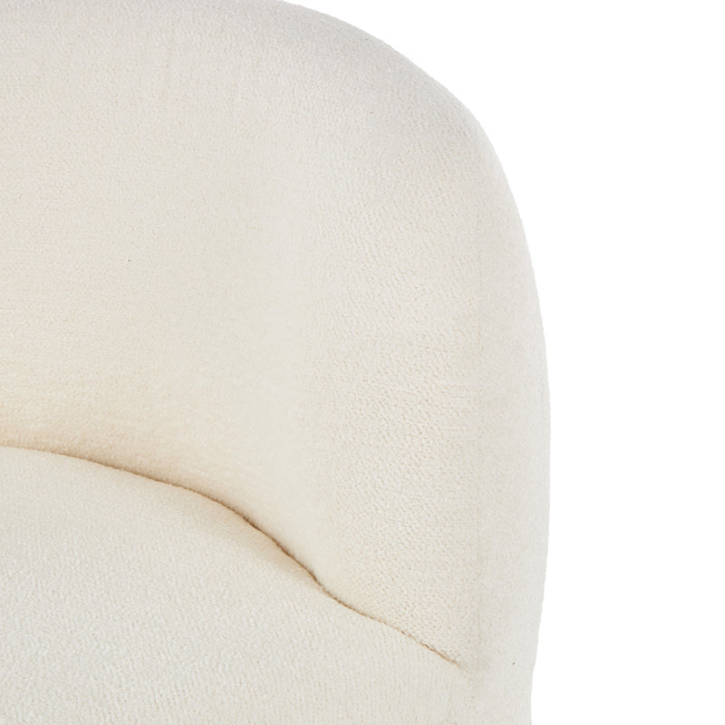 Polyester Rounded Barrel Living Room Cream Accent Chair