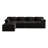 111.8" Modular Cloud Sofa with Ottoman, Boneless L-Shape Couch, Comfy Corduroy Couches for Living Room, Black-738482821