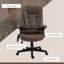 Fauteuil de bureau vibrant 6 points avec massage chauffant, dossier haut inclinable en microfibre avec dossier inclinable, accoudoirs rembourrés et télécommande, café