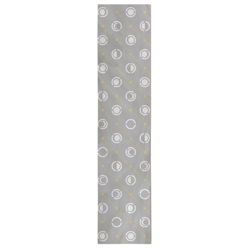Classic Moon Phases Table Runner, 16" x 72", Gray/Black/Yellow