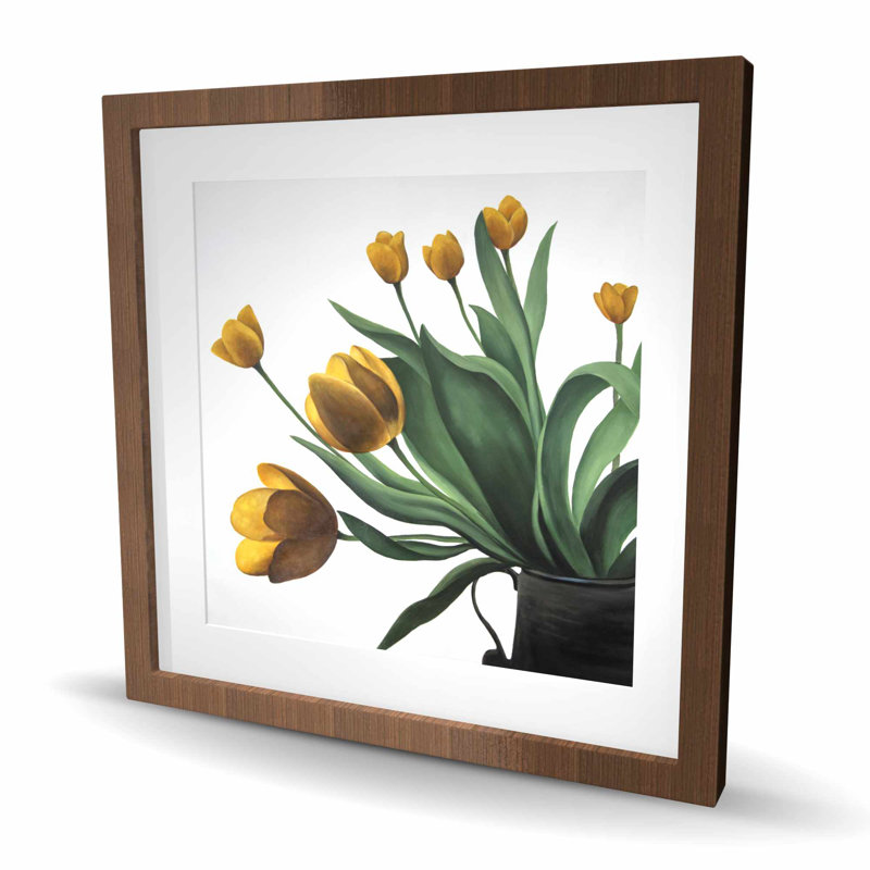 Tulipes jaunes - décor de fleurs de campagne encadrées