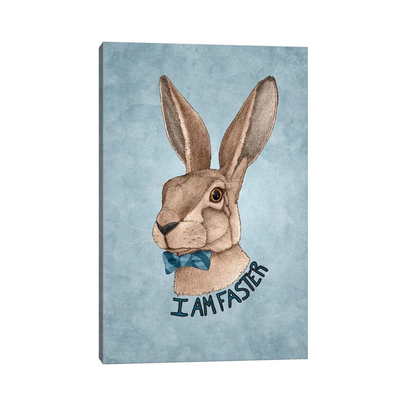 Mr. Hare Is Faster by Barruf - Wrapped Canvas Gallery-Wrapped Canvas Giclée, 101.6 cm H x 66.04 cm W x 1.91 cm D