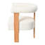 Chaise d'appoint blanche en velours avec accoudoirs, accoudoirs durables de style Mid-Century