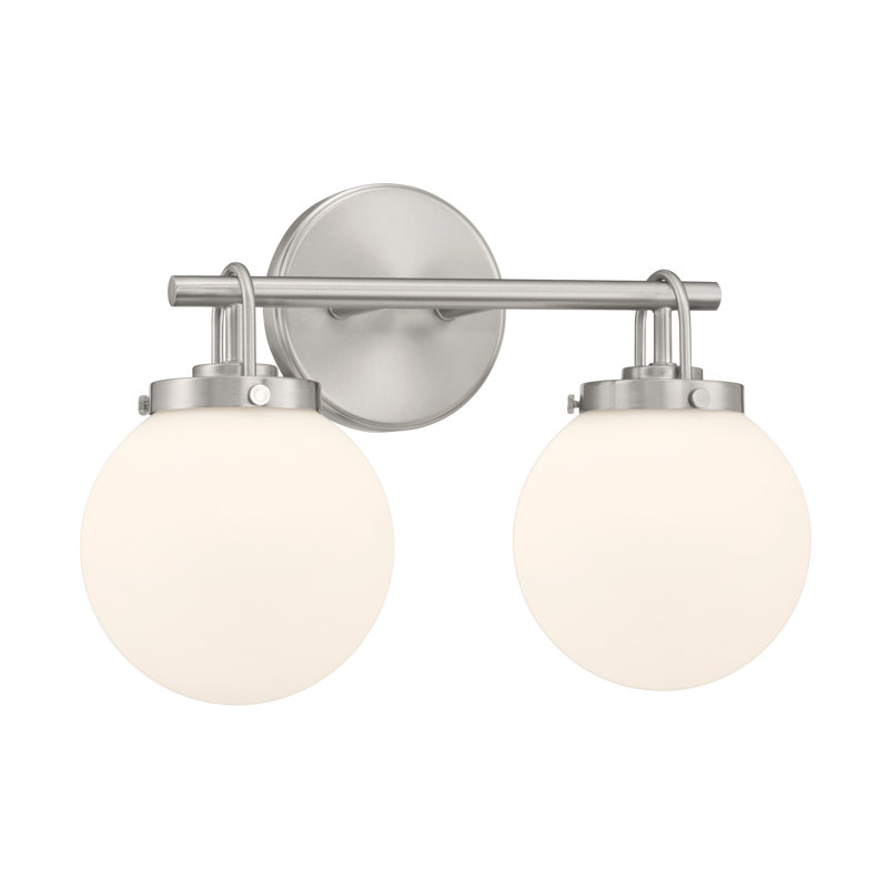 Meuble-lavabo 2 lumières 15 po Ortesa, H 10,5 po x l 15 po x P 6,5 po, Nickel, Deux lumières