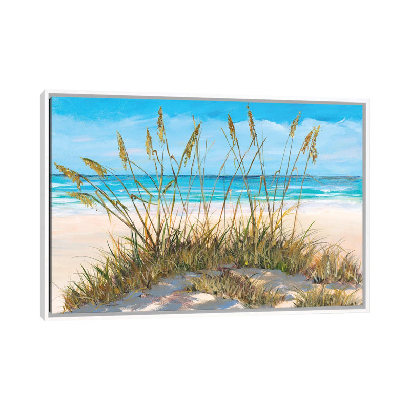 «Beach Grass» par Julie Derice - reproduction d'art, Pas de tapis, H 26 po x l 40 po x 1,5 po, Toile blanche encadrée