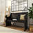 Payton Black Wood Storage Bench with Scrolled Armrests 50" x 24" x 36"-1716824601
