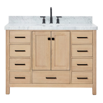 Cambridge Single Bathroom Vanity with Carrara Marble Top
