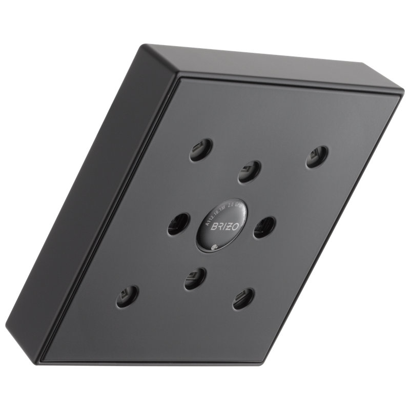 Siderna® Square Raincan Showerhead with H2OKinetic® Technology, Matte Black