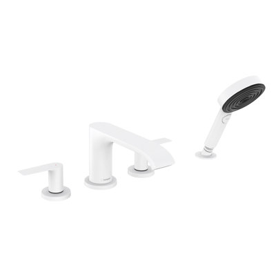Garniture de baignoire romaine à 4 trous avec douche à main 1,75 GPM Hansgrohe Vivenis
