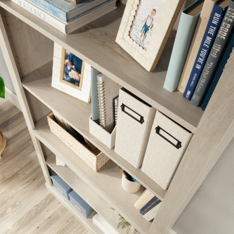 Miscellaneous Storage 5-Shelf Bookcase In Chalked Chestnut, Natural