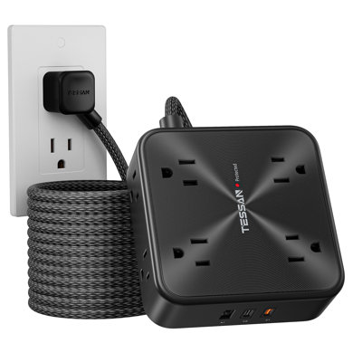 11‑in‑1 Surge Protector Power Strip with 8 AC outlets 1 USB A 2 USB C PD 20W Fast Charging 900J Protection 6FT Cable