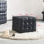 Repose-pieds capitonné en cuir véritable de 17,32 po de largeur et repose-pieds pour le salon et la chambre à coucher