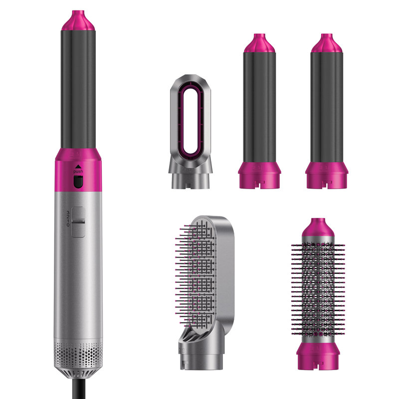 Ensemble de brosse à cheveux 5 en 1, Rouge / Gris