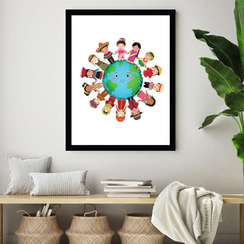 «Children Around The World», reproduction encadrée
