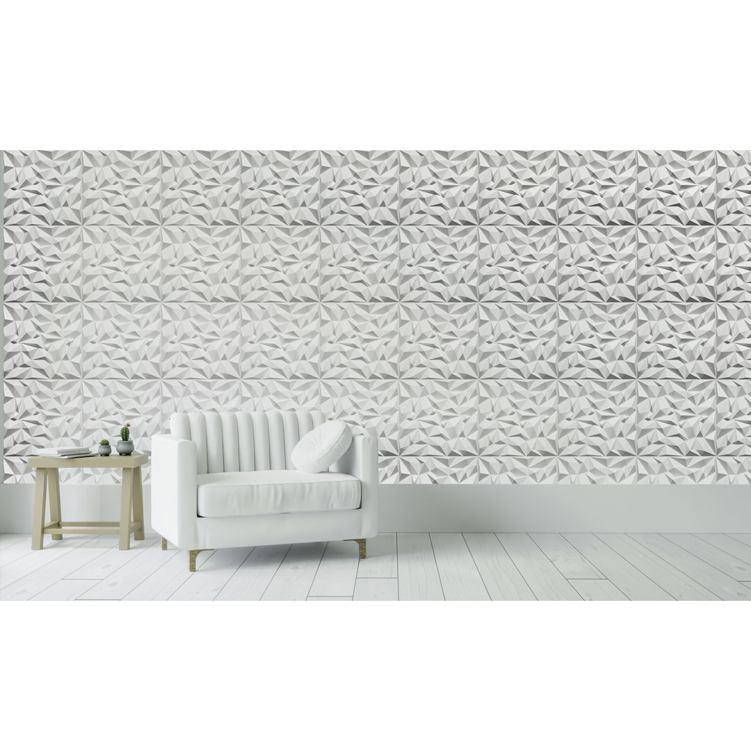 Falkirk Ross 19.7" x 19.7" 3D Wall Panel in White (10-pack) (Set of 10) Dundee Deco 