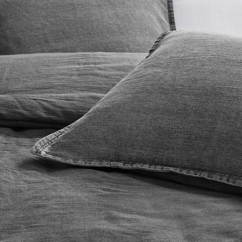 Couette très grand / très grand 3 pièces avec sergé 100% coton, avec tissu respirant, douceur délavée, fermeture à boutons et coton à décor polyvalent, procurant sommeil, design