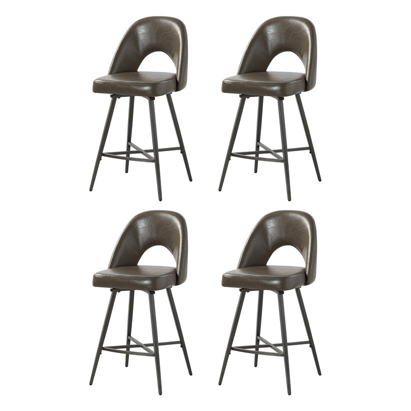 Tabouret de comptoir pivotant 26 po Elurd, gris