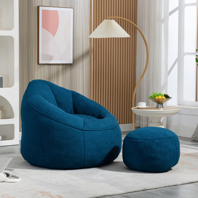 Fauteuil à billes bleu rembourré en mousse pour les loisirs de lecture